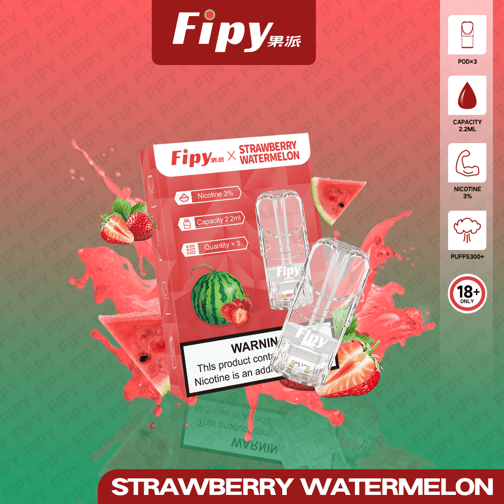 Fipy 果派 一代透明霧化彈｜草莓西瓜口味・一代通用煙彈