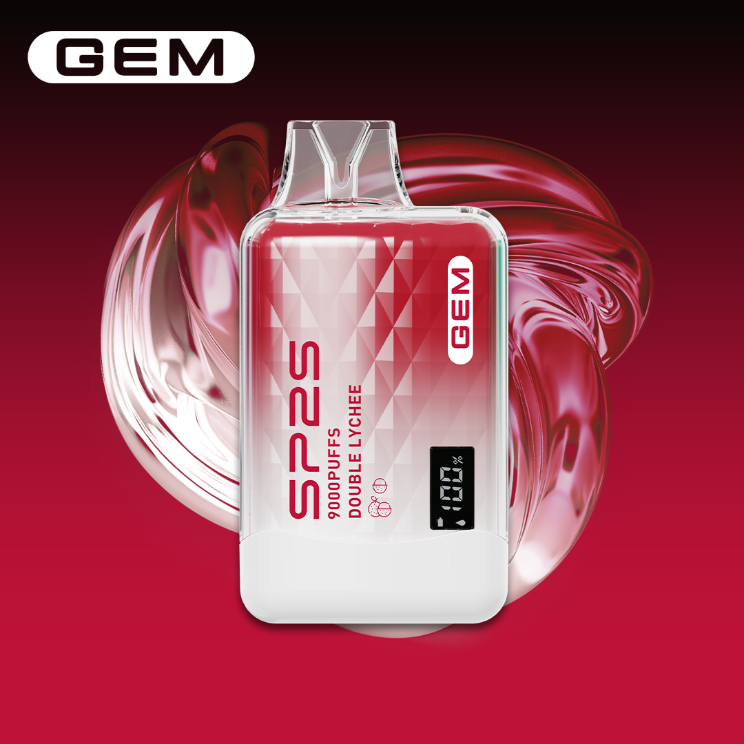SP2 思博瑞 GEM 一次性電子煙｜雙重荔枝口味・拋棄式電子菸・約 9000 口・數字屏顯示