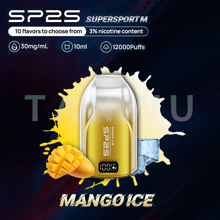 SP2 思博瑞 Supersport M 一次性電子煙｜芒果冰口味・澳洲版・約 9000 口・拋棄式電子菸