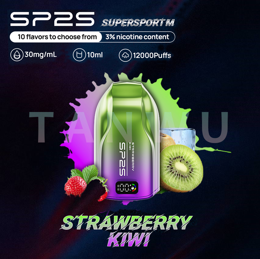 SP2 思博瑞 Supersport M 一次性電子煙｜草莓奇異果口味・澳洲版・約 9000 口・拋棄式電子菸