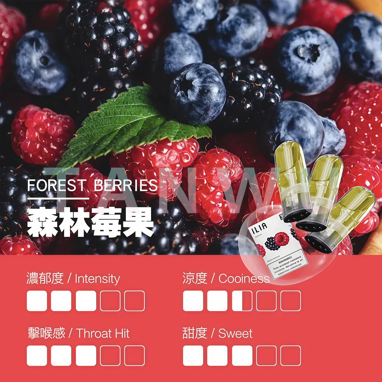 ILIA 哩啞 一代透明霧化彈 一代煙彈｜森林莓果口味・一代通用煙彈